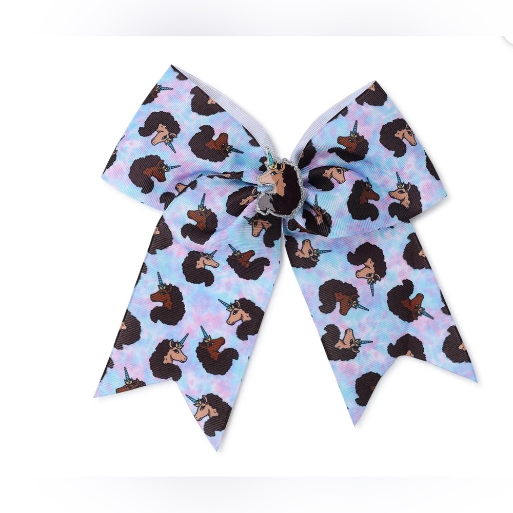 197. Afro Unicorn Hair Bow Kids Tie Dye Set of 2